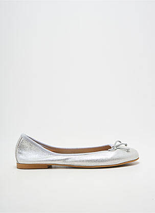 Ballerines tissage satiné talon plat jusqu'à 3cm argent BELLA STORIA femme