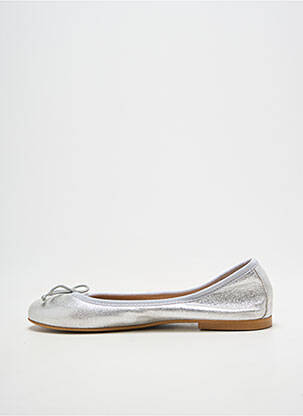 Ballerines tissage satiné talon plat jusqu'à 3cm argent BELLA STORIA femme