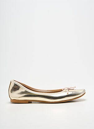 Ballerines tissage satiné talon plat jusqu'à 3cm or BELLA STORIA femme