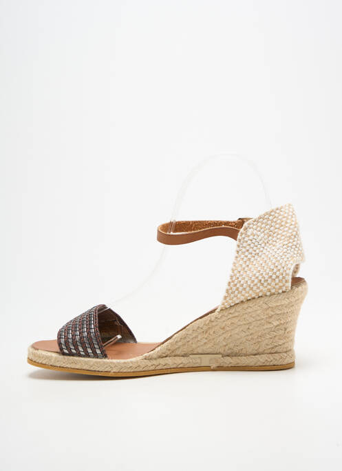 Espadrilles fermeture bride(s) talon de 4 à 6cm argent BELLA STORIA femme