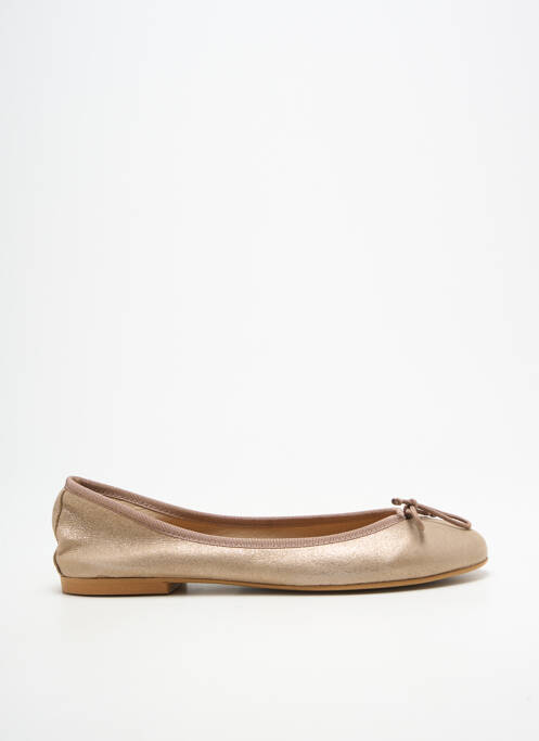 Ballerines tissage satiné talon plat jusqu'à 3cm or BELLA STORIA femme