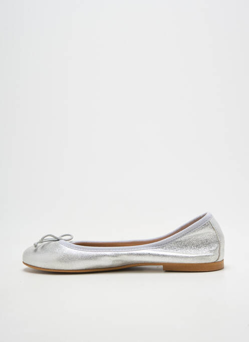 Ballerines tissage satiné talon plat jusqu'à 3cm argent BELLA STORIA femme