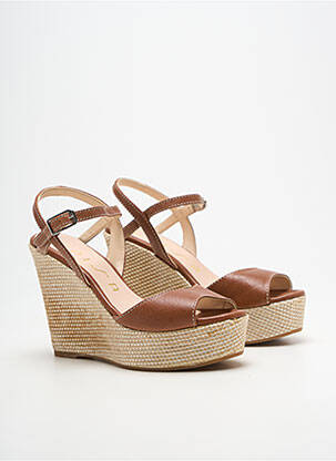 Sandales/nu pieds talon compensé talon haut de 10cm et plus marron UNISA femme