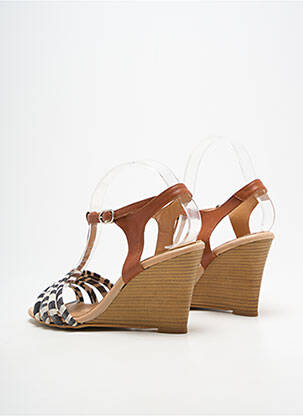 Sandales/nu pieds talon compensé talon de 7 à 9cm marron BELLA STORIA femme