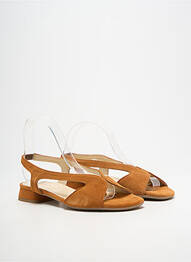 Sandales/nu pieds bout ouvert talon plat jusqu'à 3cm marron BELLA STORIA femme