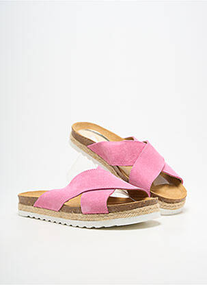 Mules/sabots bout ouvert talon plat jusqu'à 3cm rose BELLA STORIA femme