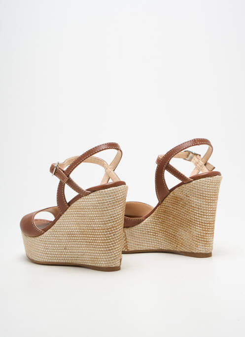 Sandales/nu pieds talon compensé talon haut de 10cm et plus marron UNISA femme