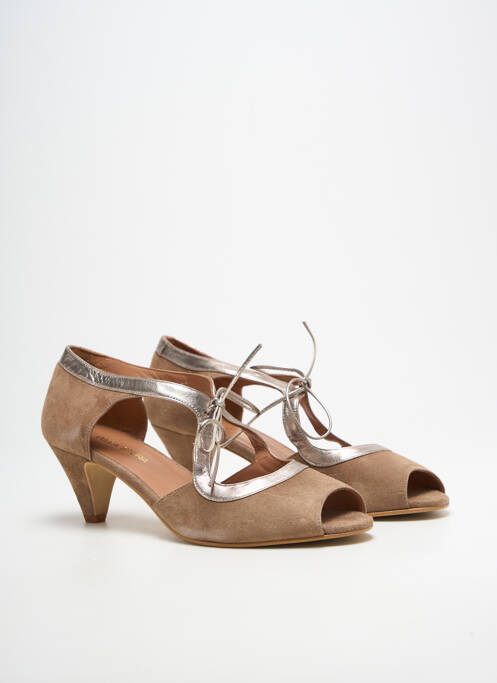 Sandales/nu pieds bout ouvert talon de 4 à 6cm marron BELLA STORIA femme