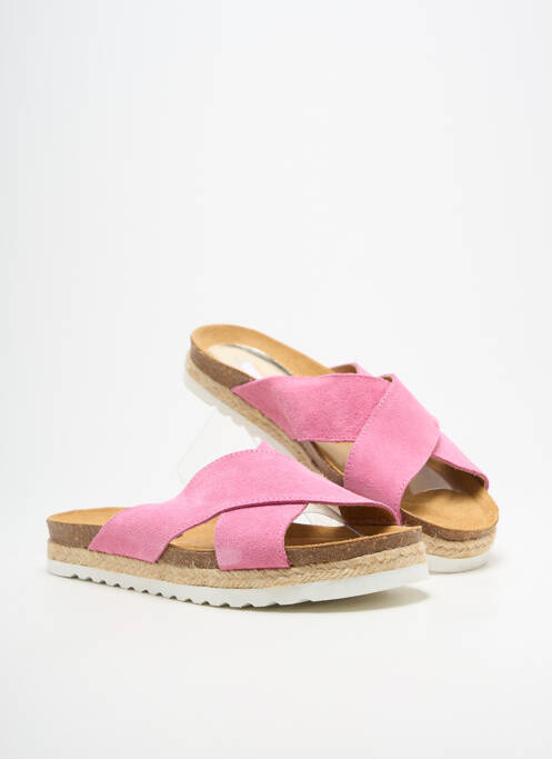 Mules/sabots bout ouvert talon plat jusqu'à 3cm rose BELLA STORIA femme
