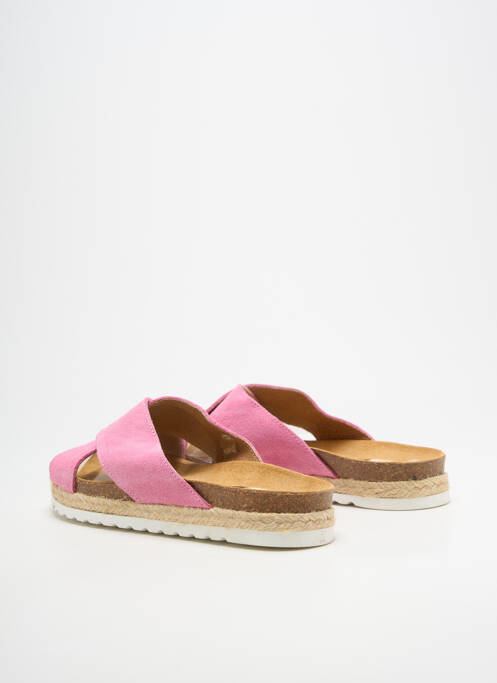 Mules/sabots bout ouvert talon plat jusqu'à 3cm rose BELLA STORIA femme