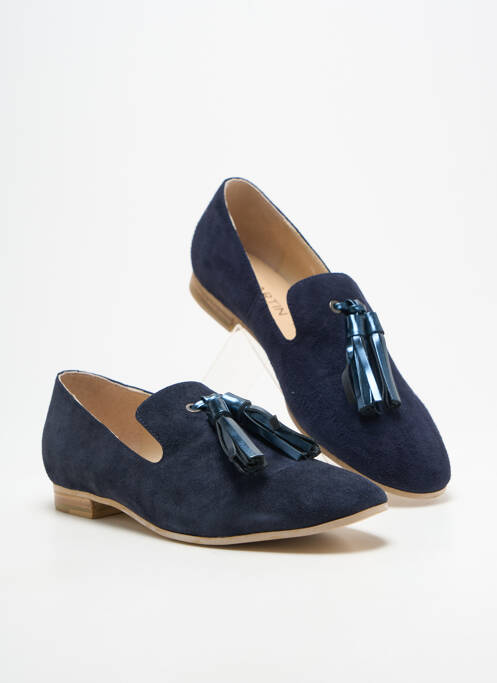 Mocassins chiquet talon plat jusqu'à 3cm bleu JB MARTIN femme