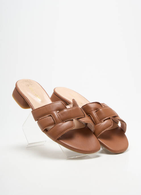 Mules/sabots type de semelle amortissante talon plat jusqu'à 3cm marron BELLA STORIA femme