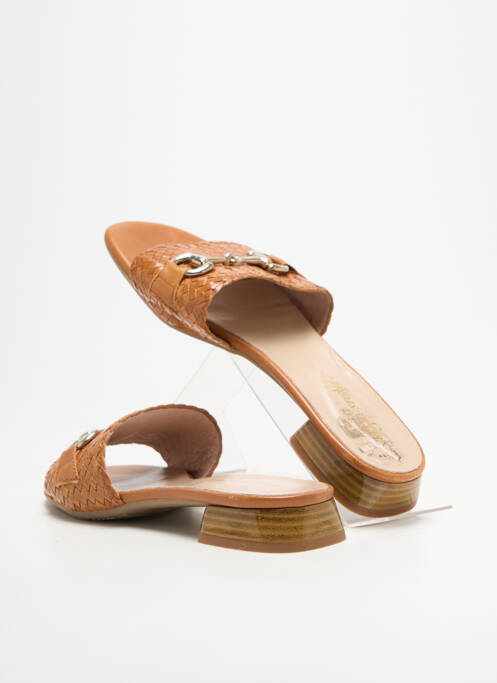 Mules/sabots chiquet talon plat jusqu'à 3cm marron BELLA STORIA femme