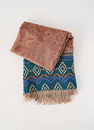 Foulard imprimé fantaisie marron DEVERNOIS femme