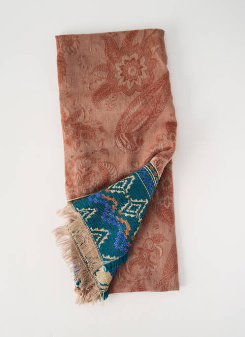 Foulard imprimé fantaisie marron DEVERNOIS femme