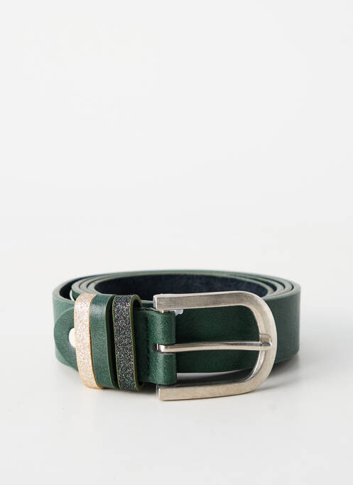 Ceinture tissage simili-cuir vert FASHION KINGDOM femme