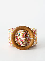 Ceinture tissage tressé rose JULIE GUERLANDE femme