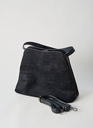 Sac fermeture rabat clipsé forme rectangulaire noir ETERNEL femme