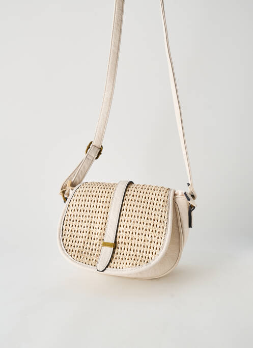 Sac fermeture rabat clipsé forme carré blanc MANDOLINE femme