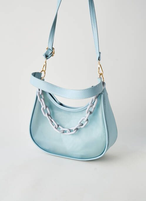 Sac cuir lisse forme rectangulaire bleu BESTINI femme