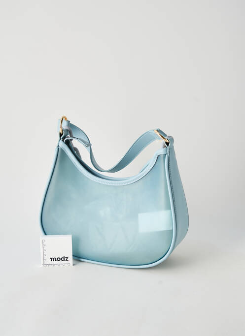 Sac cuir lisse forme rectangulaire bleu BESTINI femme