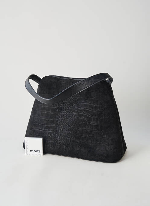 Sac fermeture rabat clipsé forme rectangulaire noir ETERNEL femme