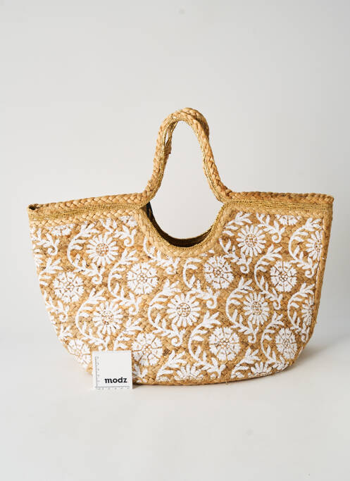 Sac poignée 2 anses de portée forme plage beige JULIE GUERLANDE femme