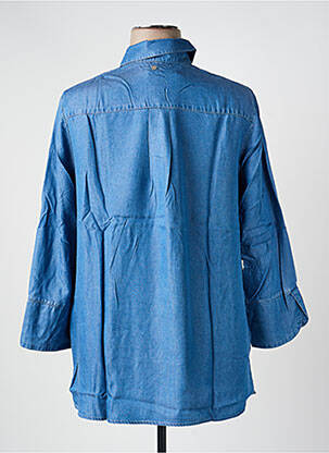 Tunique manches longues fermeture boutonnée sur le devant bleu SHEEGO femme
