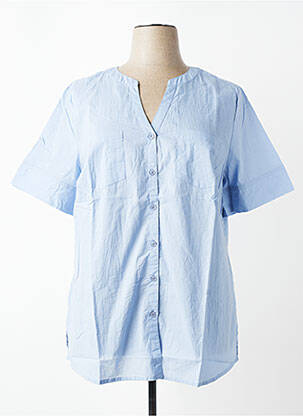 Chemisier coupe droite manches courtes bleu SHEEGO femme