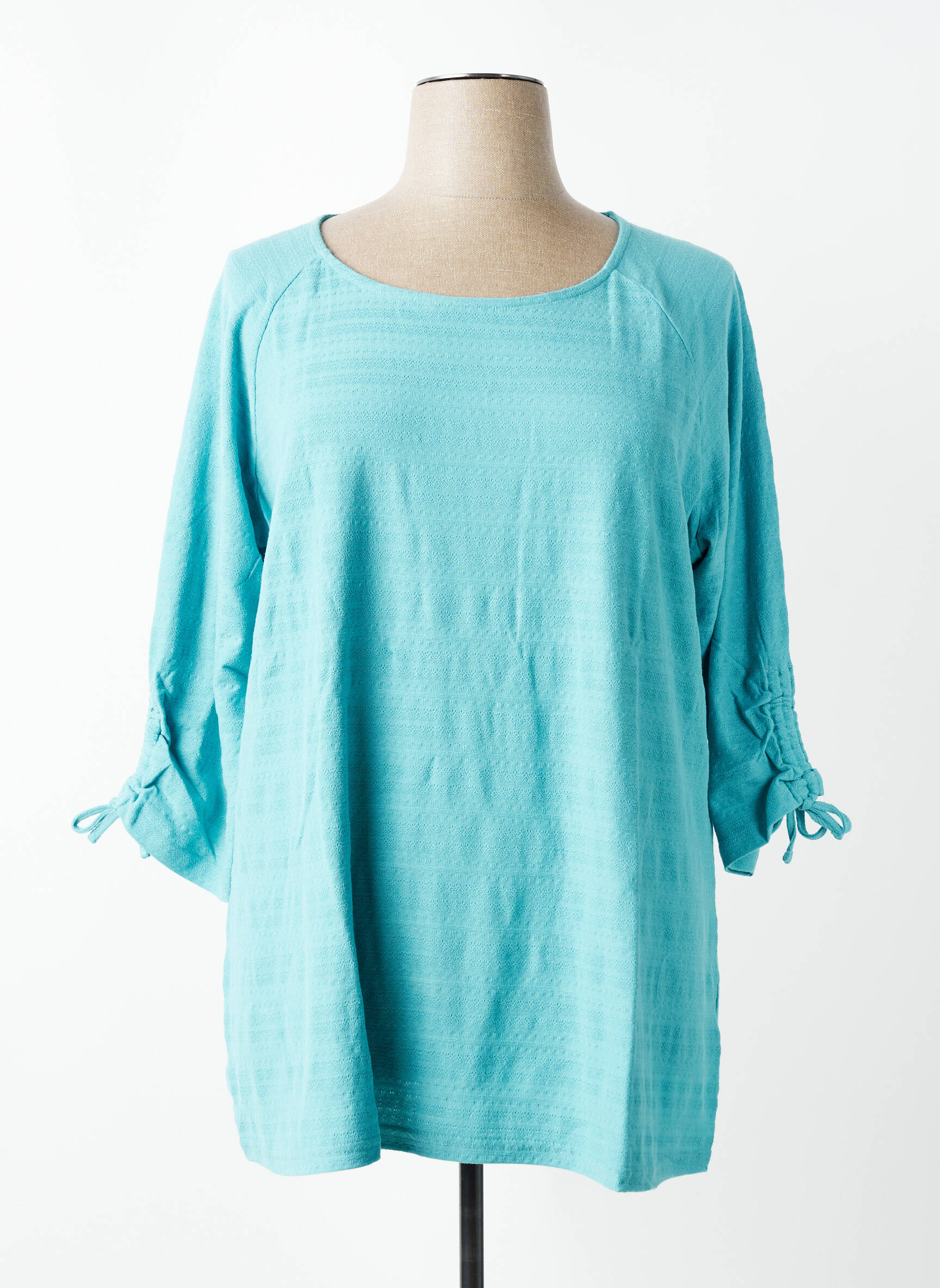 Top stretch manches 3/4 bleu SHEEGO femme