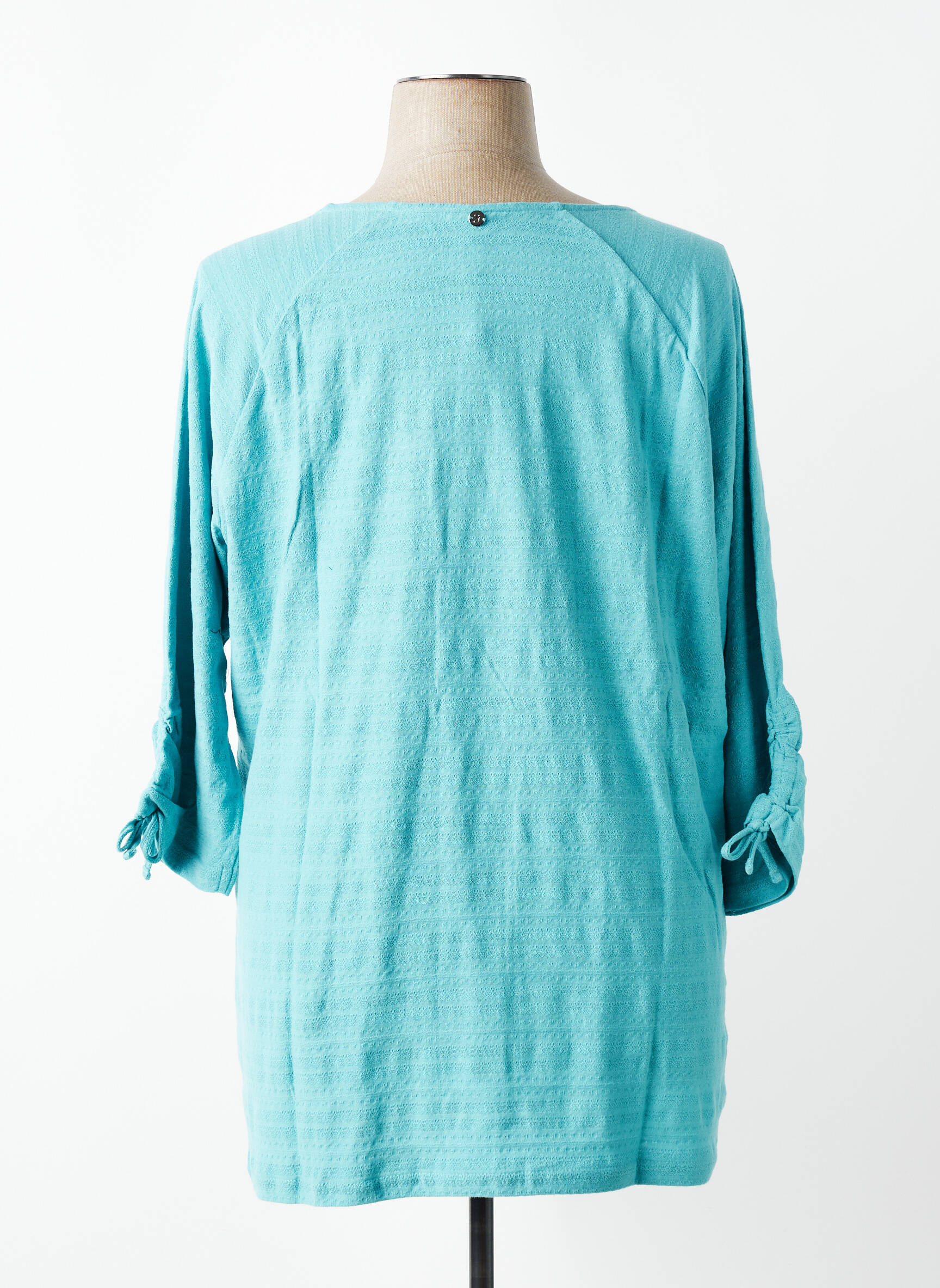 Top stretch manches 3/4 bleu SHEEGO femme