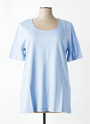 T-shirt coupe droite manches courtes bleu SHEEGO femme
