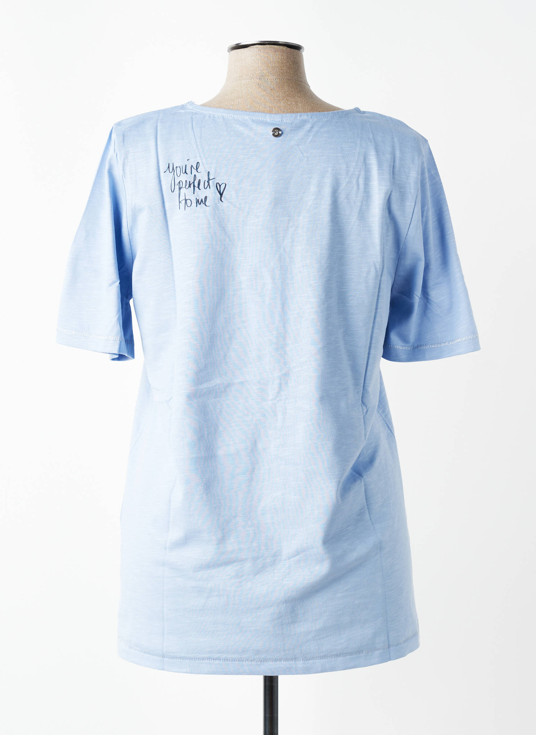 T-shirt coupe droite manches courtes bleu SHEEGO femme