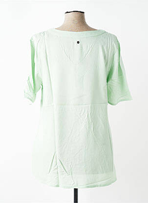Blouse tissage popeline manches courtes vert SHEEGO femme