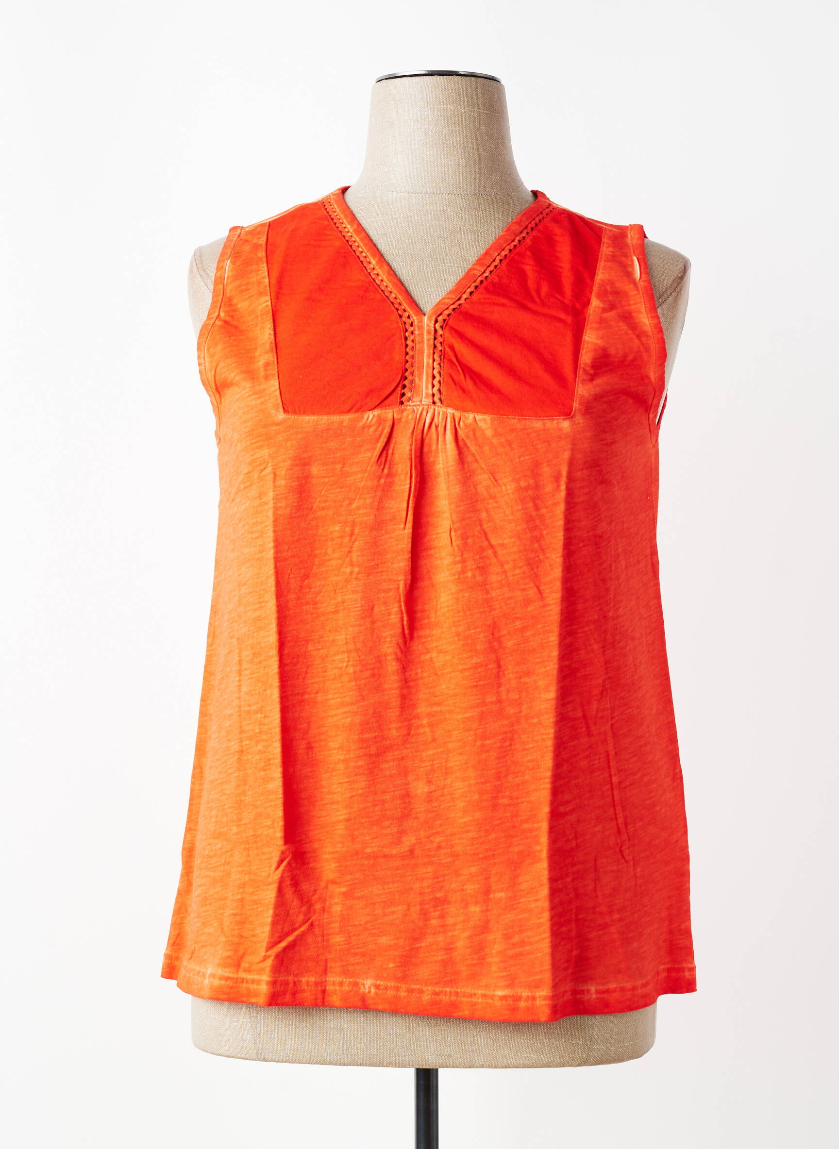 Débardeur coupe droite sans manche orange SHEEGO femme