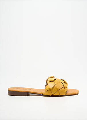 Mules/sabots semelle extérieure cuir talon plat jusqu'à 3cm jaune DONNA LUCCA femme