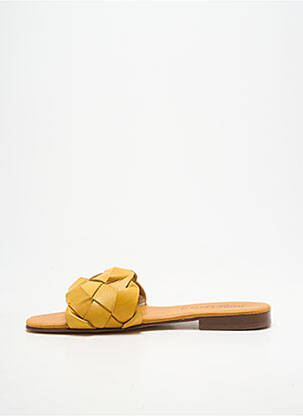 Mules/sabots semelle extérieure cuir talon plat jusqu'à 3cm jaune DONNA LUCCA femme
