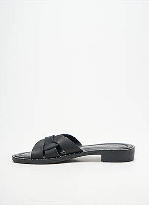 Mules/sabots chiquet talon plat jusqu'à 3cm noir DONNA LUCCA femme