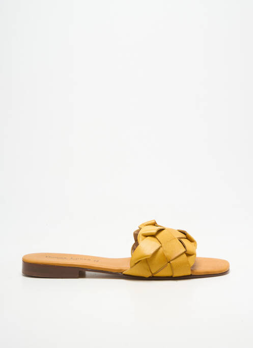 Mules/sabots semelle extérieure cuir talon plat jusqu'à 3cm jaune DONNA LUCCA femme