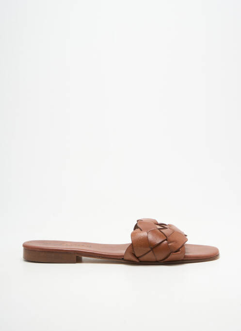 Mules/sabots semelle extérieure cuir talon plat jusqu'à 3cm marron DONNA LUCCA femme