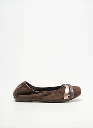 Ballerines strass bout carré marron REQINS fille