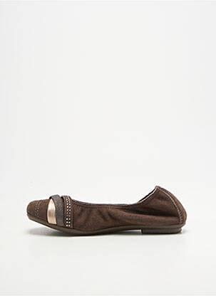 Ballerines strass bout carré marron REQINS fille