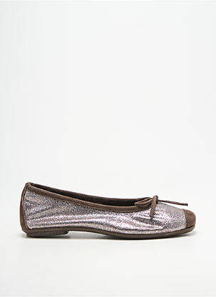 Ballerines bout carré chiquet marron REQINS fille