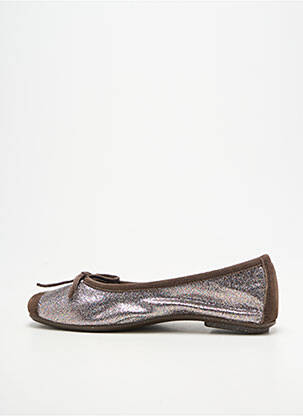 Ballerines bout carré chiquet marron REQINS fille