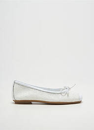 Ballerines bout carré chiquet blanc REQINS fille