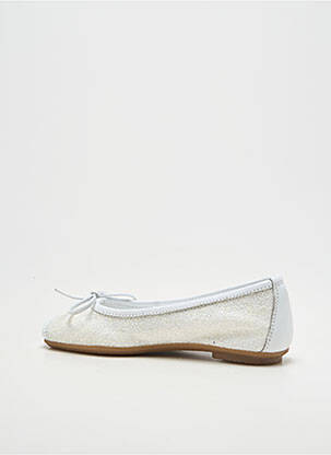 Ballerines bout carré chiquet blanc REQINS fille