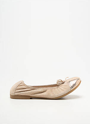 Ballerines tissage satiné chiquet beige REQINS fille