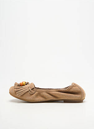 Ballerines bout carré chiquet beige REQINS fille