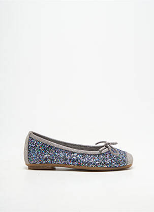 Ballerines bout carré chiquet gris REQINS fille
