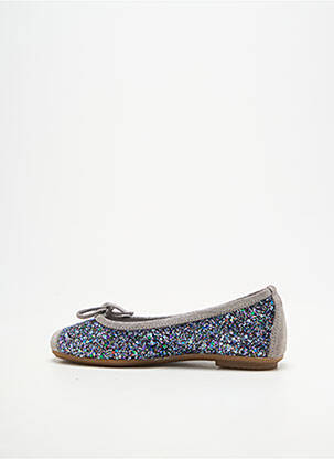 Ballerines bout carré chiquet gris REQINS fille